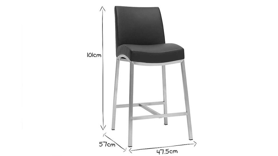 Chaise & Tabouret Miliboo Tabouret De Bar | Tabourets De Bar Design Noirs H70 Cm (Lot De 2) Olly