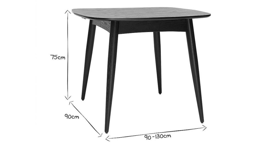 Table Miliboo Table Extensible | Table Manger Extensible Carr E En Bois Fonc L90-130 Cm Nordeco