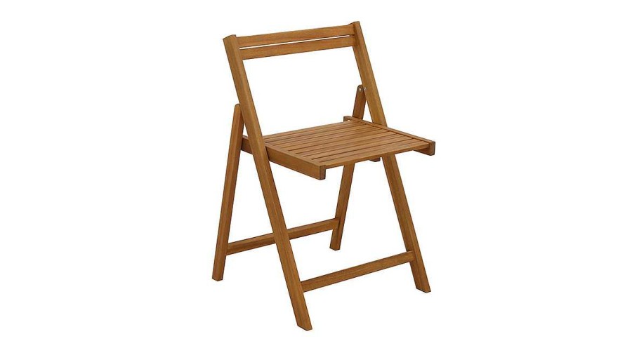 Jardin Miliboo | Set De 2 Chaises Pliantes Et 1 Table De Balcon Rabattable Avec Rangement En Bois Massif Prado