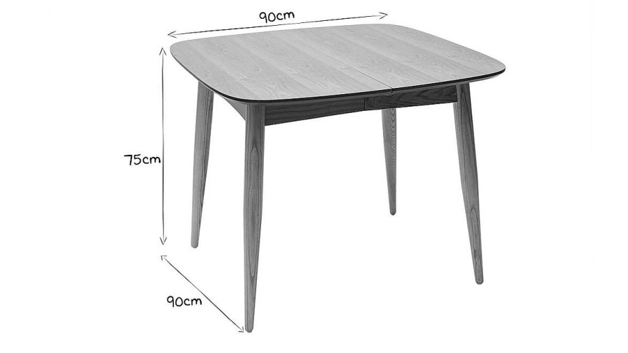 Table Miliboo Table Extensible | Table Manger Extensible Carr E En Bois Clair L90-130 Cm Nordeco