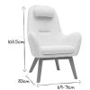 Canap & Fauteuil Miliboo Fauteuil Design | Fauteuil Scandinave En Tissu Effet Peau De Mouton Blanc Et Bois Clair Mania