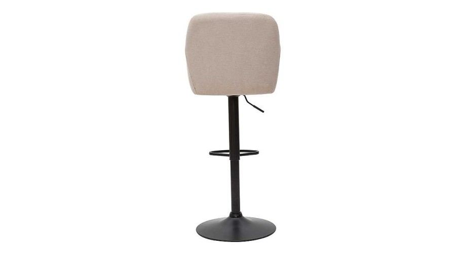 Chaise & Tabouret Miliboo Tabouret De Bar | Tabourets De Bar R Glables Tissu Effet Velours Beige Et M Tal (Lot De 2) Amika