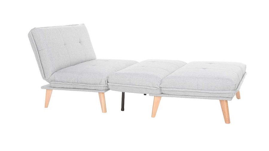 Canap & Fauteuil Miliboo Fauteuil Design | Fauteuil Scandinave Combiner En Tissu Gris Clair Et Bois Clair Bennie