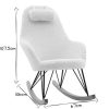 Canap & Fauteuil Miliboo Rocking Chair | Rocking Chair Scandinave En Tissu Effet Peau De Mouton Blanc, M Tal Noir Et Bois Clair Jhene