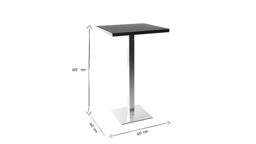 Table Miliboo | Table De Bar Design Carr E Noire L60 Cm Jory