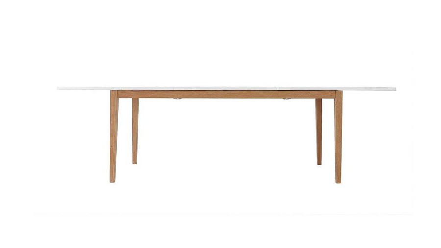 Table Miliboo Table Extensible | Table Manger Scandinave Extensible Blanche Pieds Bois Rectangulaire L180-260 Cm Delah