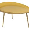 Table Miliboo | Table Basse Design En Acier Laqu Jaune Et Dor L80 Cm Drop