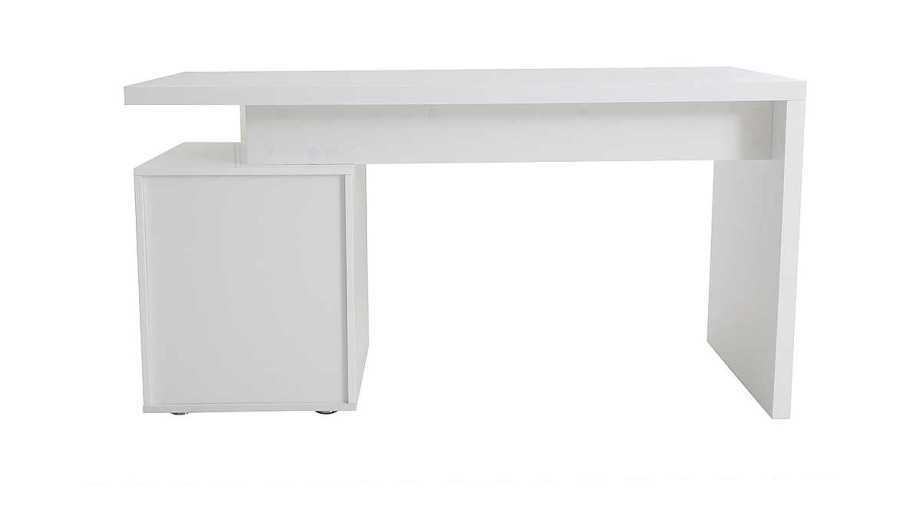 Bureau Miliboo Bureau Design | Bureau Avec Rangements 3 Tiroirs Design Blanc Laqu Brillant L140 Cm Calix