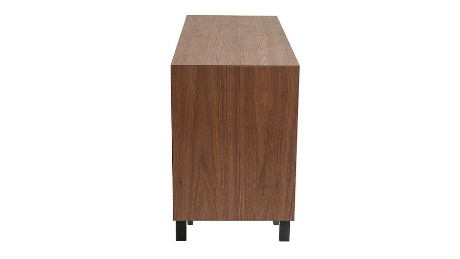 Rangement Miliboo | Commode Vintage Bois Fonc Noyer Et M Tal Noir 6 Tiroirs L120 Cm Manny