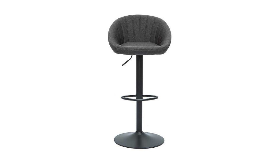 Chaise & Tabouret Miliboo Tabouret De Bar | Tabourets De Bar R Glables Design Gris Anthracite (Lot De 2) Sheru