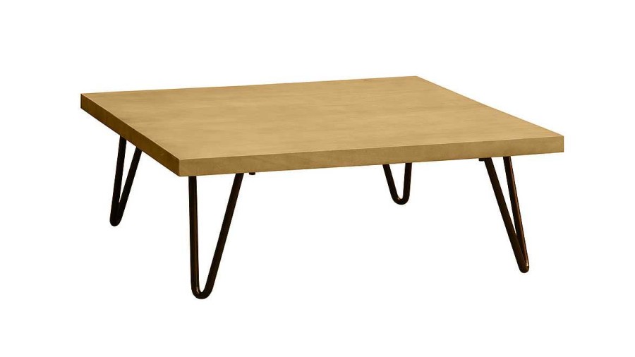 Table Miliboo | Table Basse Carr E Bois Manguier Massif Et M Tal Noir L80 Cm Vibes