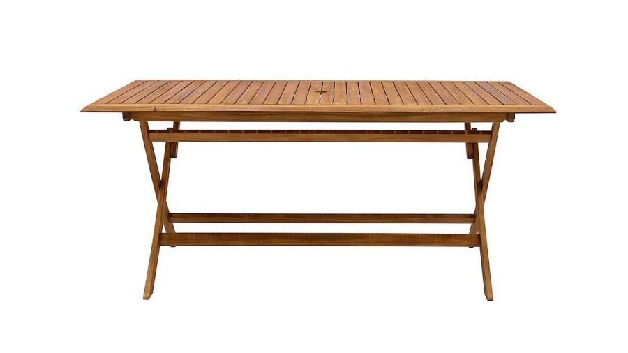 Jardin Miliboo | Table De Jardin Pliante Rectangulaire En Bois Massif L170 Cm Santiago