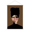 D Co Miliboo | Kakemono Tableau En Toile Suspendue Portait De Femme Ethnique Avec Turban L80 X H120 Cm Turba