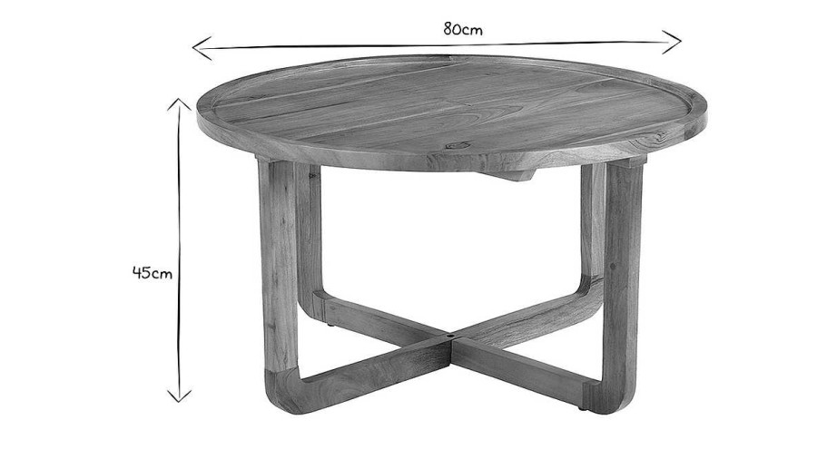 Table Miliboo | Table Basse Ronde Bois Massif D80 Cm Hita