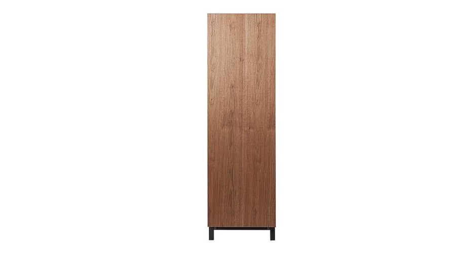 Chambre Miliboo | Armoire Vintage Bois Fonc Noyer Et M Tal Noir L104 Cm Manny