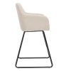 Chaise & Tabouret Miliboo Tabouret De Bar | Tabourets De Bar En Tissu Effet Velours Beige H65 Cm (Lot De 2) Amika