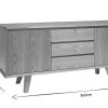 Rangement Miliboo | Buffet Scandinave En Bois Clair 2 Portes 3 Tiroirs L160 Cm Fifties