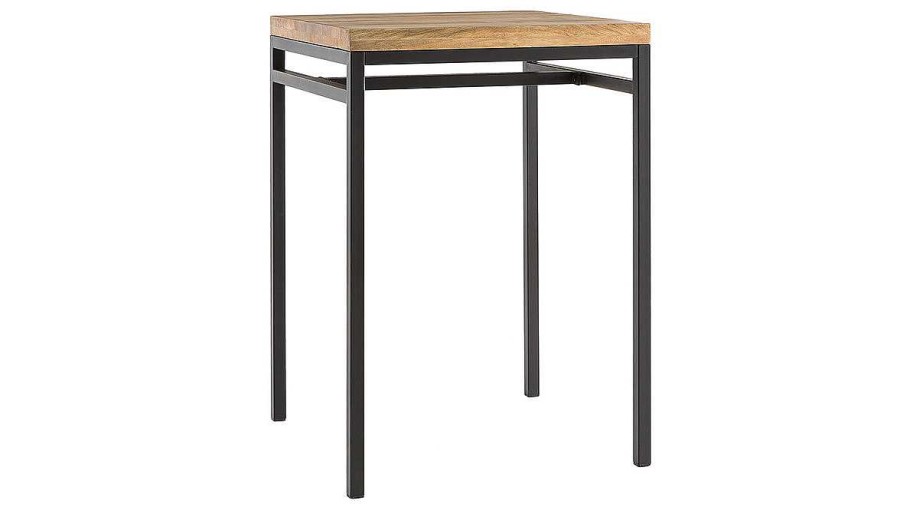 Table Miliboo | Table Haute Carr E En Manguier Massif Et M Tal Noir L70 Cm Ypster