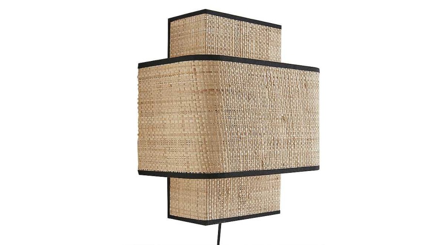 Luminaire Miliboo | Applique Murale En Rabane Naturelle H28 Cm Tera