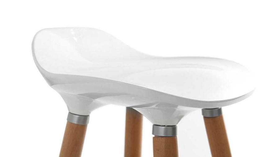 Chaise & Tabouret Miliboo Tabouret De Bar | Tabourets De Bar Scandinaves Blancs (Lot De 2) Gilda