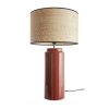 Luminaire Miliboo | Lampe Poser En C Ramique Maill E Terracotta Et Abat-Jour En Raphia Naturel H64 Cm Majes