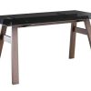 Table Miliboo Table Manger Fixe | Table Manger Design En Verre Fum Noir Et Bois Fonc L160 Cm Bacco