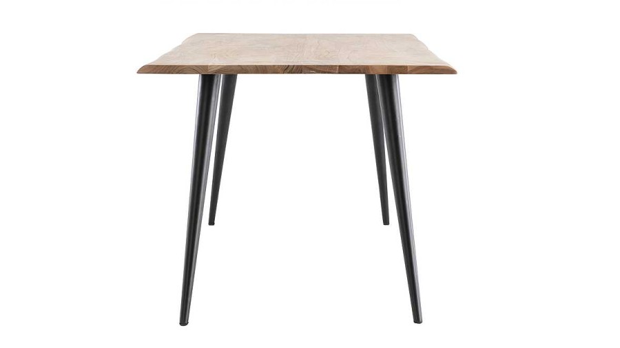 Table Miliboo Table Manger Fixe | Table Manger Rectangulaire Industrielle En Bois Massif Et M Tal Noir L175 Cm Edge