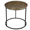 Table Miliboo | Table D'Appoint Ronde En Laiton Frapp Et M Tal Noir D45 Cm Floor