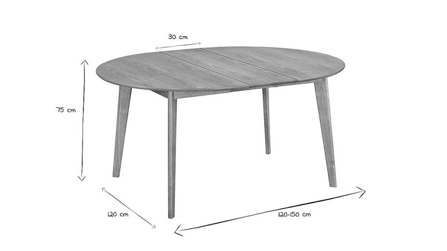 Table Miliboo Table Extensible | Table Manger Ronde Extensible Finition Ch Ne L120-150 Cm Leena