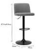 Chaise & Tabouret Miliboo Tabouret De Bar | Tabourets De Bar R Glables En Tissu Effet Velours Textur Gris Et M Tal Noir (Lot De 2) Monti