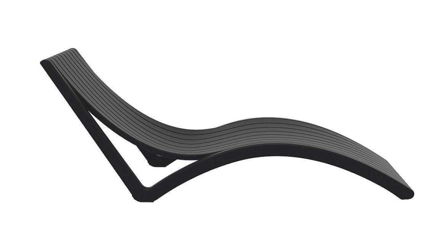 Jardin Miliboo | Chaise Longue Design Noire Slido