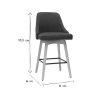 Chaise & Tabouret Miliboo Tabouret De Bar | Tabourets De Bar Scandinaves En Tissu Gris Fonc Et Bois H Tre Massif H65 Cm (Lot De 2) Hasta