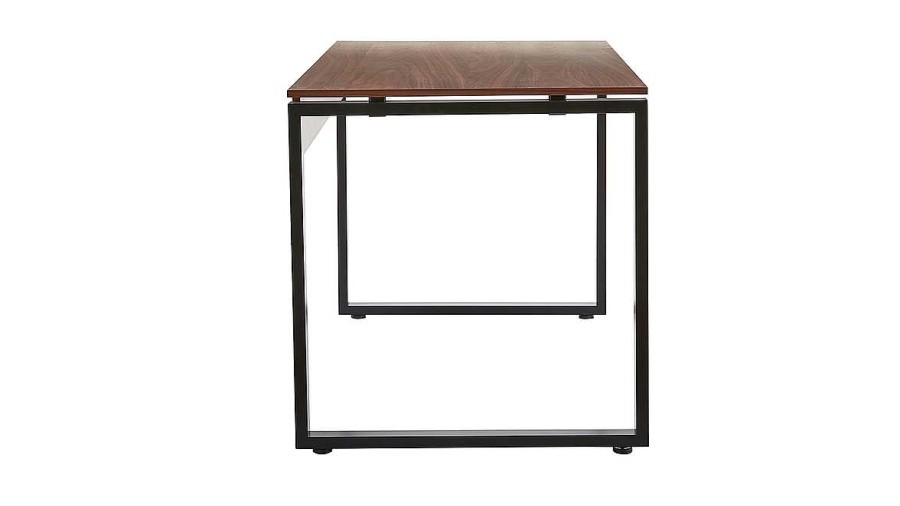 Bureau Miliboo Bureau Design | Bureau Bois Fonc Et M Tal Noir L138 Cm Opal