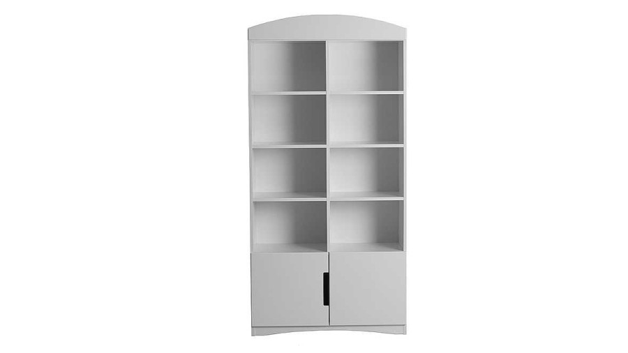 Bureau Miliboo | Biblioth Que Blanche 6 Tag Res 2 Portes L90 Cm Antonin