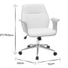 Chaise & Tabouret Miliboo | Chaise De Bureau Roulettes Design Blanc, Bois Clair Et Acier Chrom Rufin