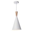 Luminaire Miliboo | Suspension En M Tal Blanc Et Bois Clair D19 Cm Java