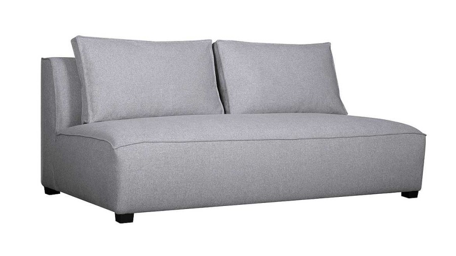 Canap & Fauteuil Miliboo Canap Design | Chauffeuse 2 Places Design En Tissu Gris Clair Pluriel