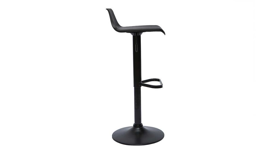 Chaise & Tabouret Miliboo Tabouret De Bar | Tabourets De Bar Design R Glables Noirs 360° (Lot De 2) Kronos