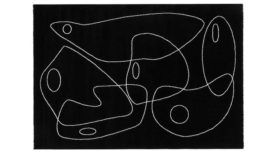 D Co Miliboo | Tapis Noir Motif Line Art 160X230 Cm Artiste