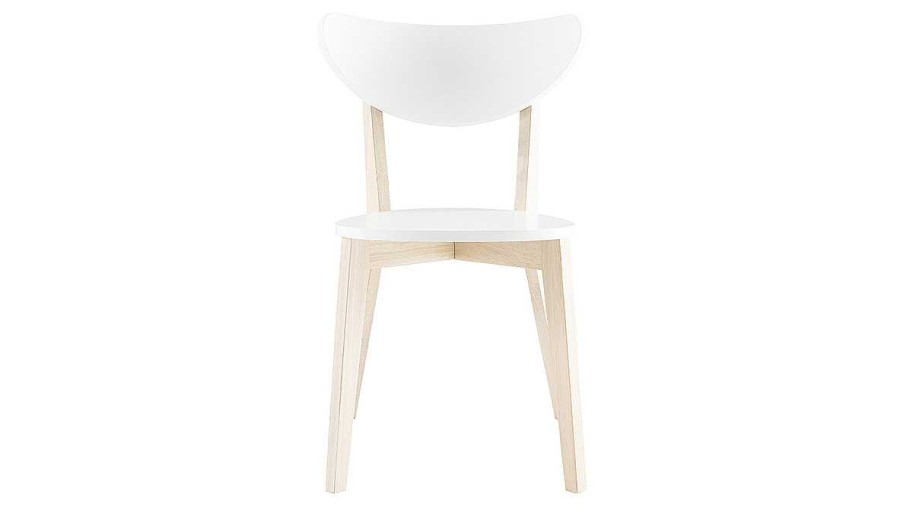 Chaise & Tabouret Miliboo Chaise Design | Chaises Scandinaves Blanc Et Bois Clair (Lot De 2) Leena