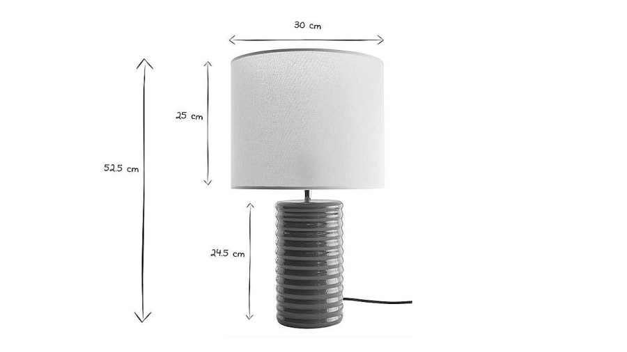 Luminaire Miliboo | Lampe Poser En C Ramique Maill E Terracotta Et Abat-Jour Cru H53 Cm Berro