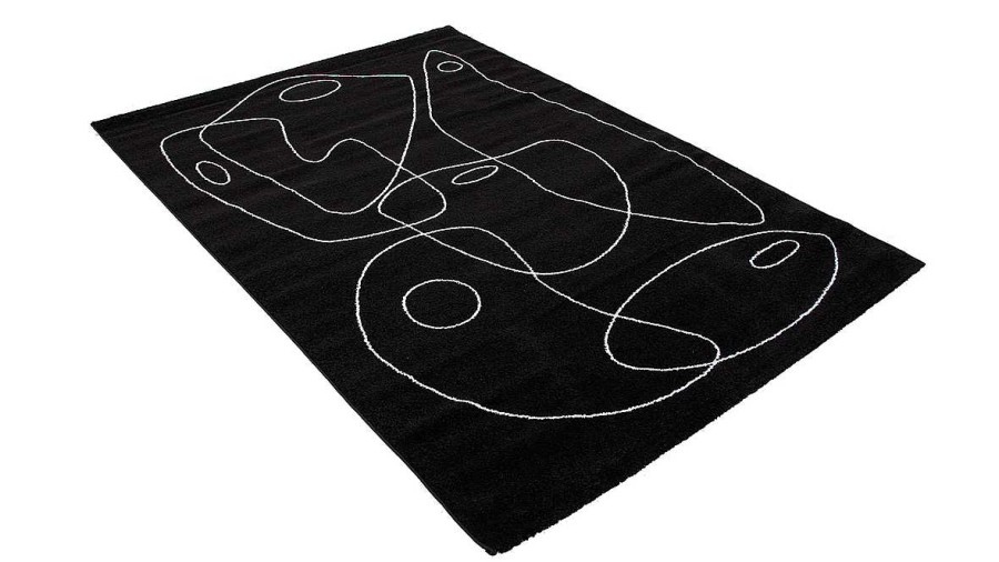 D Co Miliboo | Tapis Noir Motif Line Art 160X230 Cm Artiste