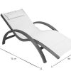 Jardin Miliboo | Chaise Longue Bain De Soleil Blanc Cass Et Bois Massif Biarritz