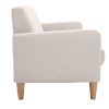 Canap & Fauteuil Miliboo Canap Design | Canap Scandinave 3 Places En Tissu Beige Et Bois Clair Luna