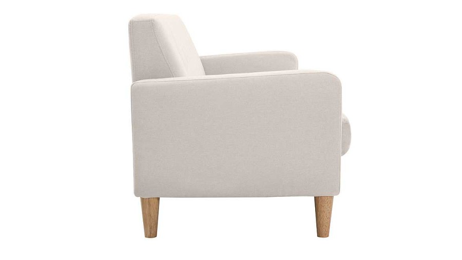 Canap & Fauteuil Miliboo Canap Design | Canap Scandinave 3 Places En Tissu Beige Et Bois Clair Luna