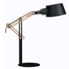 Luminaire Miliboo | Lampe Poser Design En Bois Clair Et M Tal Noir H60 Cm Billy