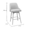 Chaise & Tabouret Miliboo Tabouret De Bar | Tabourets De Bar Scandinaves En Tissu Gris Clair Et Bois H Tre Massif H65 Cm (Lot De 2) Hasta