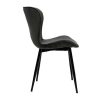 Chaise & Tabouret Miliboo Chaise Design | Chaises Design En Tissu Velours C Tel Gris Fonc Et M Tal Noir (Lot De 2) Addict