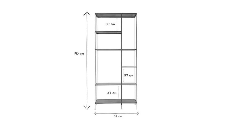 Bureau Miliboo | Biblioth Que En M Tal Dor 5 Tag Res L82 Cm Magic