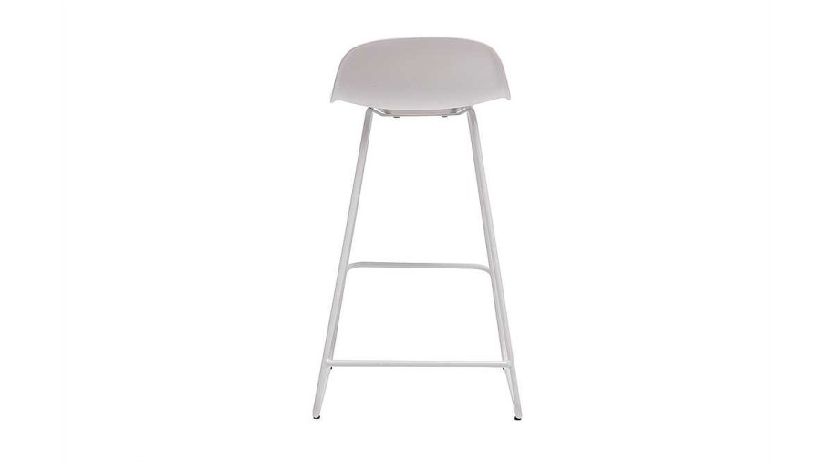 Chaise & Tabouret Miliboo Tabouret De Bar | Tabourets De Bar Design Blancs H65 Cm (Lot De 2) Ella